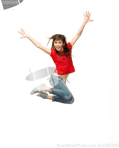 Image of jumping teenage girl