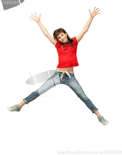 Image of jumping teenage girl