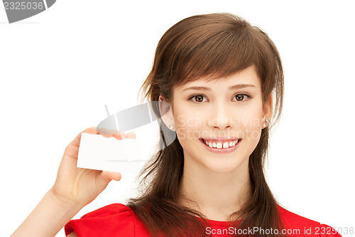 Image of teenage girl with business card