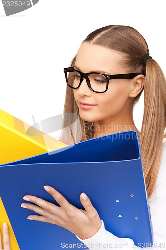 Image of woman with folders