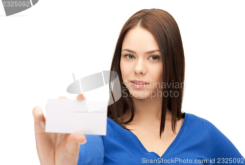 Image of woman with business card