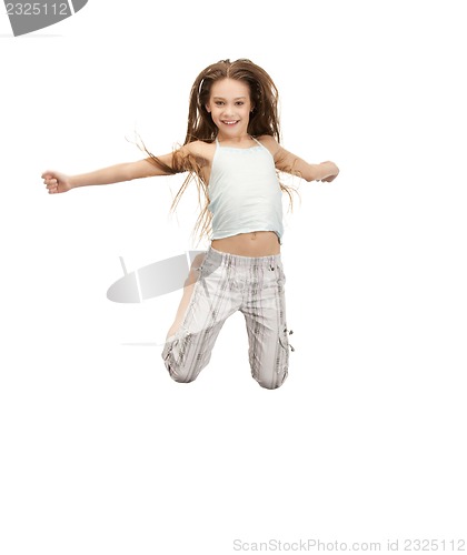 Image of jumping teenage girl