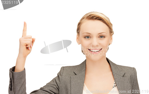 Image of woman with her finger up
