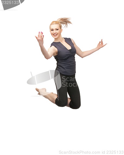 Image of jumping sporty girl
