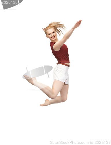 Image of jumping sporty girl