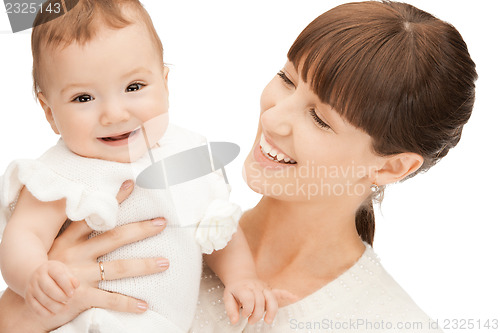 Image of happy mother with adorable baby
