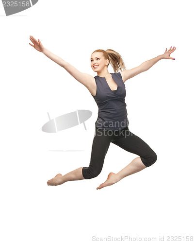 Image of jumping sporty girl