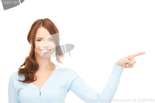 Image of businesswoman pointing her finger