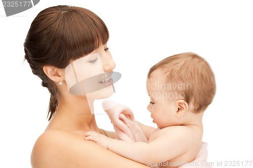 Image of happy mother with adorable baby