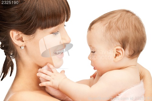 Image of happy mother with adorable baby