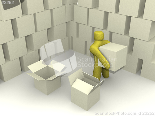 Image of 3d person in an abstract warehouse environment #2