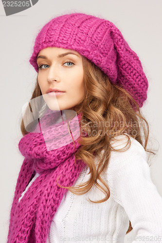 Image of beautiful woman in winter hat