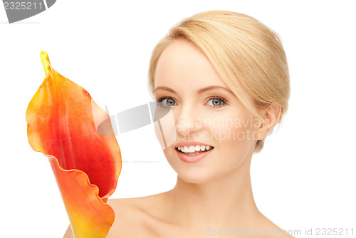 Image of beautiful woman with calla flower