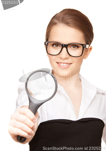 Image of woman with magnifying glass