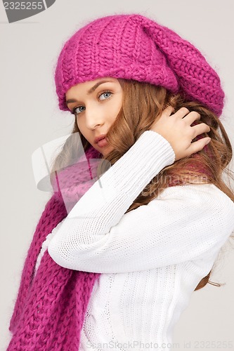 Image of beautiful woman in winter hat