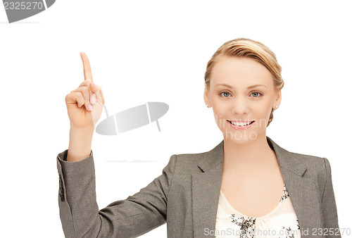 Image of woman with her finger up