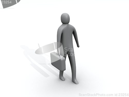 Image of 3d person carrying a bag/briefcase.