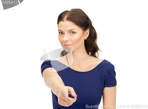 Image of businesswoman pointing her finger