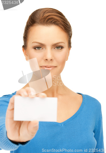 Image of woman with business card