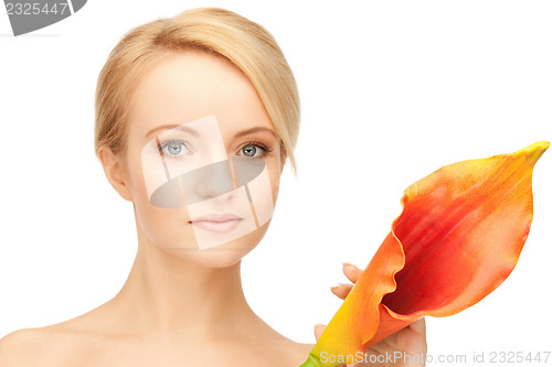 Image of beautiful woman with calla flower