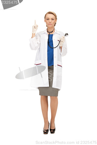 Image of attractive female doctor with stethoscope