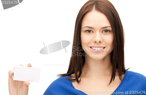 Image of woman with business card