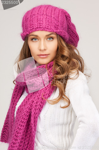 Image of beautiful woman in winter hat