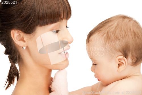 Image of happy mother with adorable baby