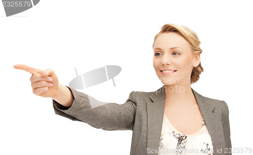 Image of businesswoman pointing her finger