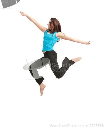 Image of jumping sporty girl