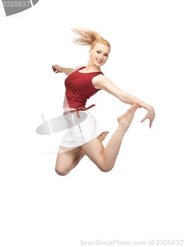 Image of jumping sporty girl