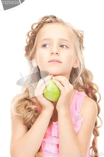 Image of little girl with green apple