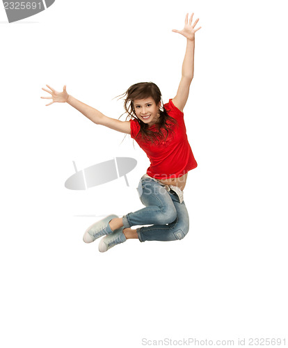Image of jumping teenage girl