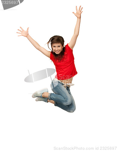 Image of jumping teenage girl