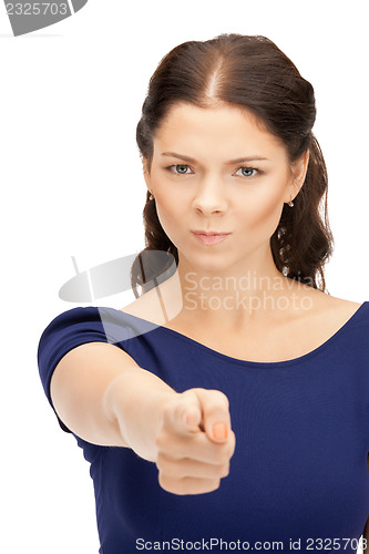 Image of businesswoman pointing her finger