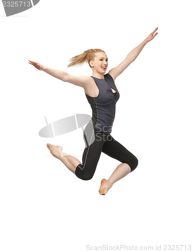 Image of jumping sporty girl