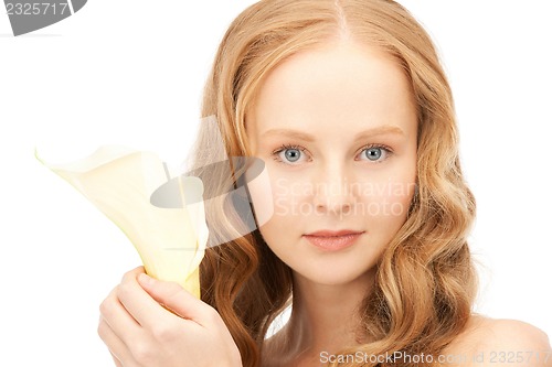 Image of beautiful woman with calla flower