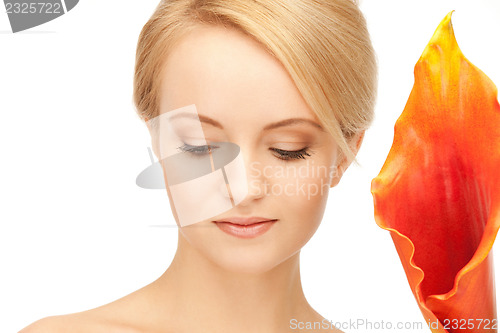 Image of beautiful woman with calla flower