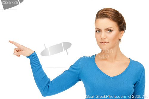 Image of businesswoman pointing her finger