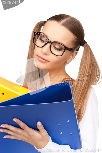 Image of woman with folders