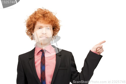 Image of businessman pointing his finger