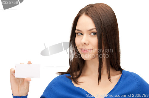 Image of woman with business card