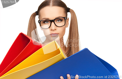Image of woman with folders