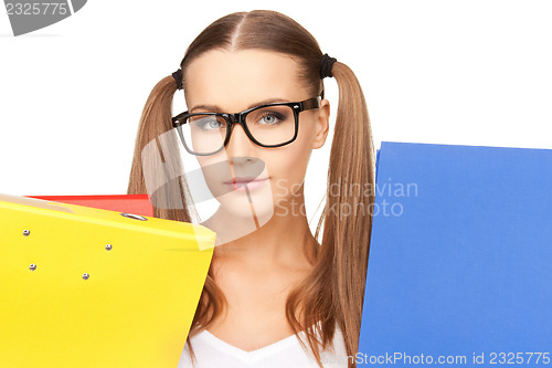 Image of woman with folders