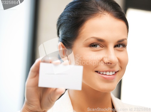 Image of woman with business card