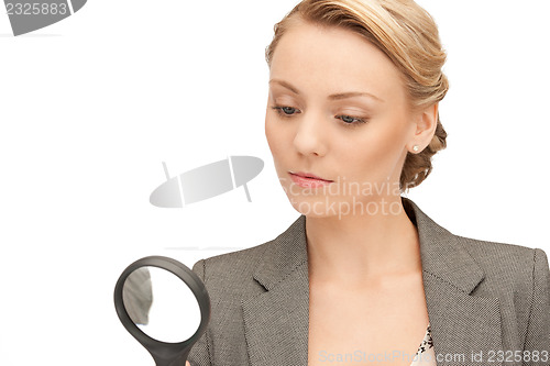 Image of woman with magnifying glass