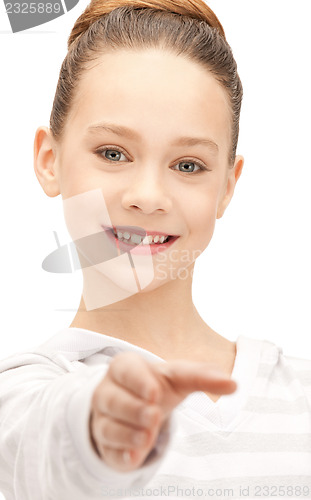 Image of teenage girl with an open hand ready for handshake