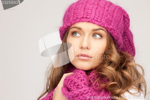 Image of beautiful woman in winter hat