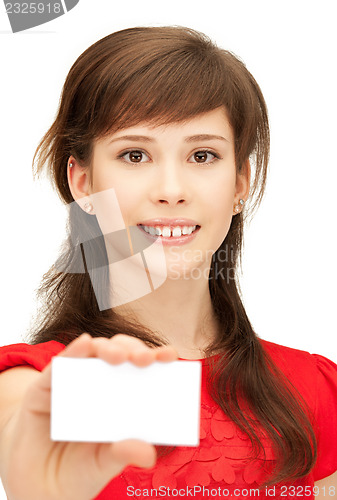 Image of teenage girl with business card