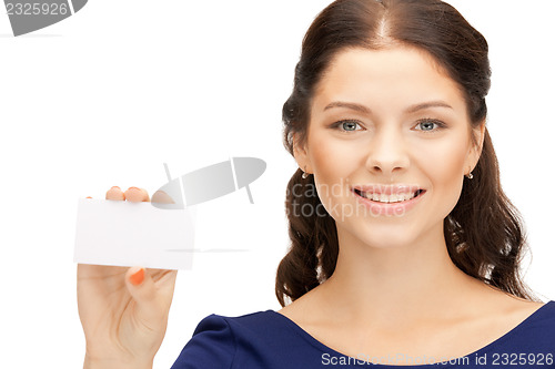 Image of woman with business card